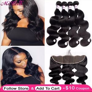 3 bundles of Brazilian body wave hair weave